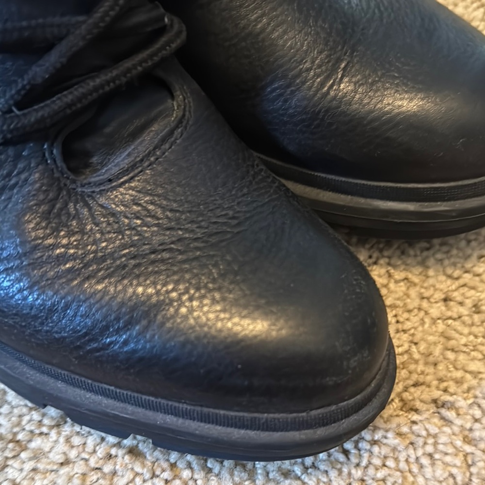LAST CALL:  Black Leather Lace-Up Boots SZ 9 - Picture 10 of 11
